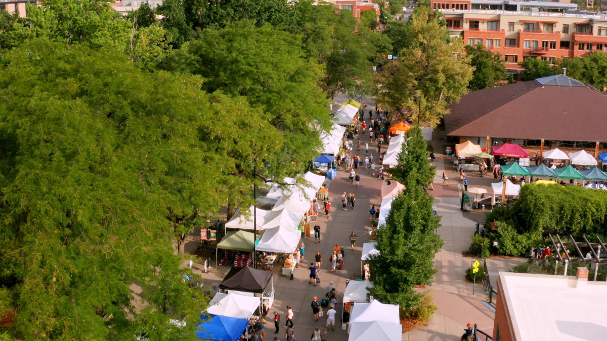 Boulder Farmers Market From Above