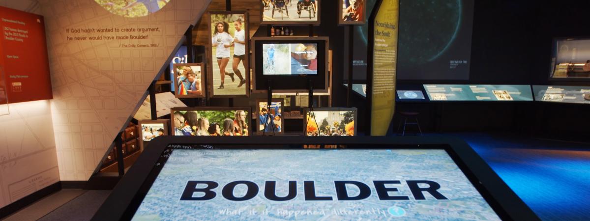 Inside the Museum of Boulder with displays