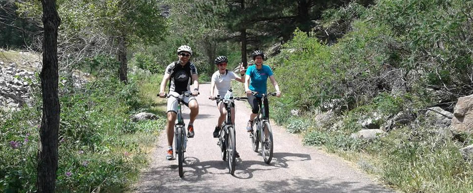 Family biking the Beyond Boulder Tours Taste of the Rockies